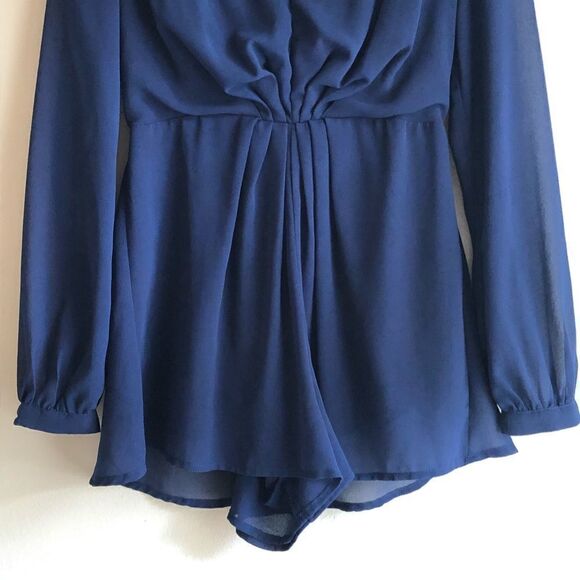 The Clothing Company Long Sleeve Blue Romper, Sm - Picture 3 of 8